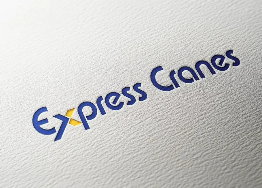 Express Crane logo design mockup
