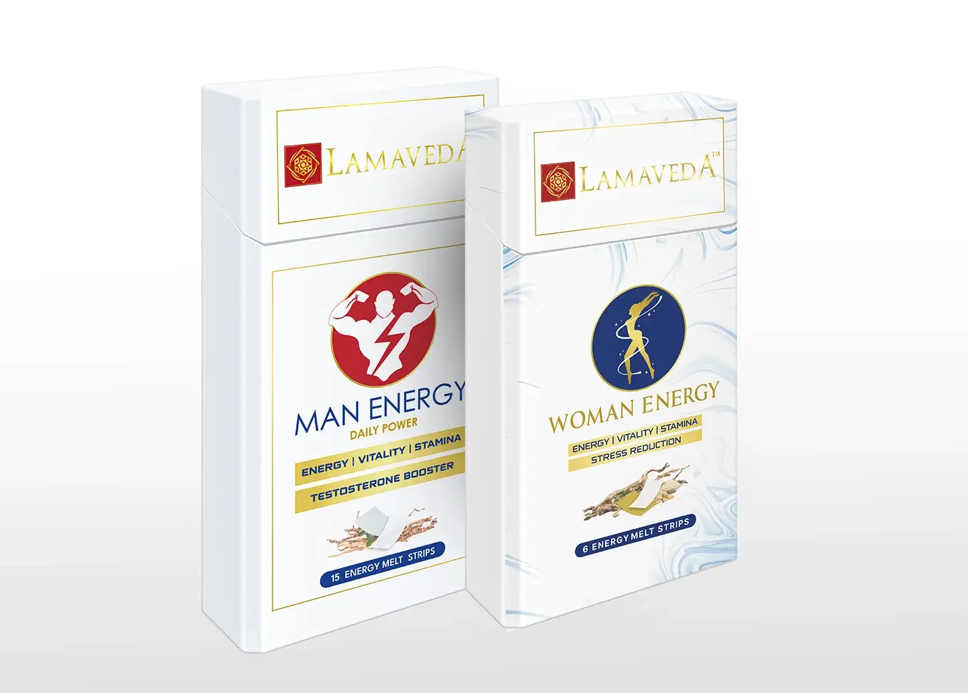 Product packaging design for Lamaveda supplements