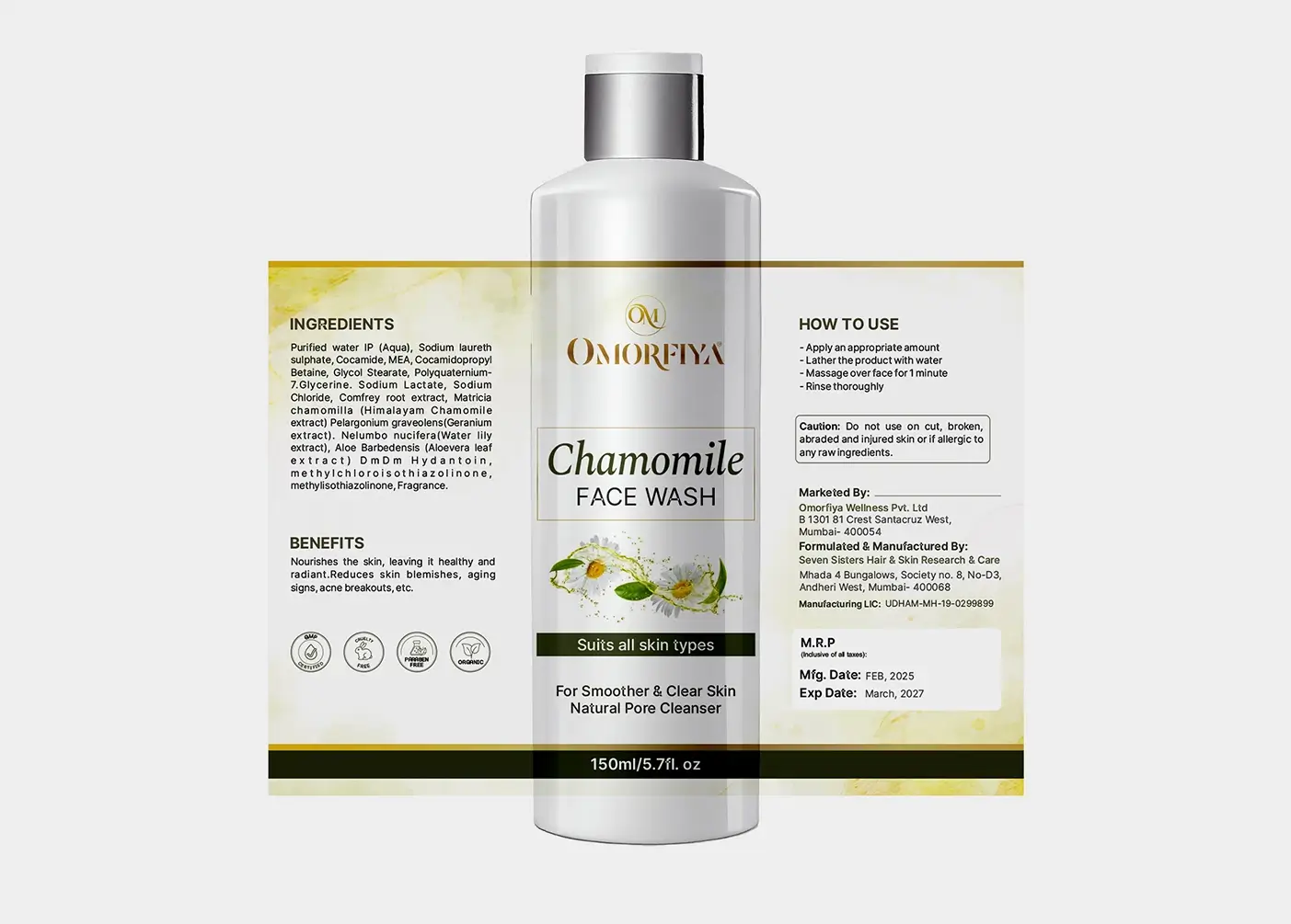 Product packaging design for Omorfiya face wash